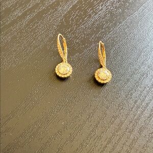 Nadri Gold Crystal Halo Drop Earrings